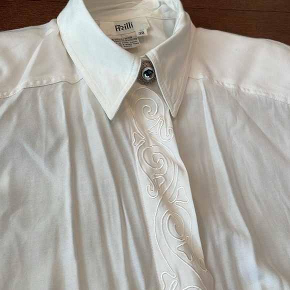 Vintage White button down shirt with Jewel Stones - Picture 7 of 7
